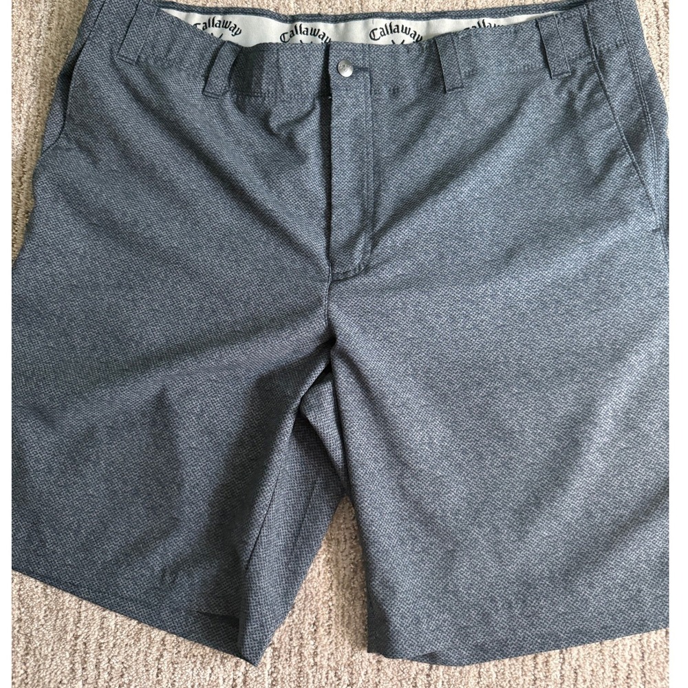 Callaway Mens Gray Golf Shorts Size 40 Flat Front Performance Stretch Textured